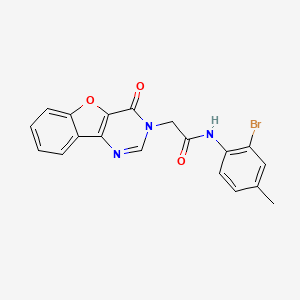 molecular formula C19H14BrN3O3 B2801406 N-(2-bromo-4-methylphenyl)-2-{6-oxo-8-oxa-3,5-diazatricyclo[7.4.0.0^{2,7}]trideca-1(9),2(7),3,10,12-pentaen-5-yl}acetamide CAS No. 1001966-40-0