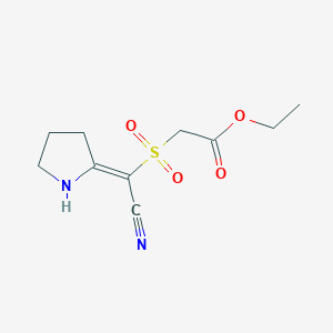 molecular formula C10H14N2O4S B2801430 ethyl {[(E)-cyano(pyrrolidin-2-ylidene)methyl]sulfonyl}acetate CAS No. 1993523-81-1
