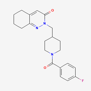B2801456 2-[[1-(4-Fluorobenzoyl)piperidin-4-yl]methyl]-5,6,7,8-tetrahydrocinnolin-3-one CAS No. 2379985-29-0
