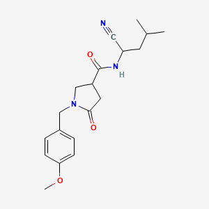 molecular formula C19H25N3O3 B2801464 N-(1-cyano-3-methylbutyl)-1-[(4-methoxyphenyl)methyl]-5-oxopyrrolidine-3-carboxamide CAS No. 1311482-86-6