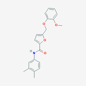 molecular formula C21H21NO4 B280147 N-(3,4-dimethylphenyl)-5-[(2-methoxyphenoxy)methyl]furan-2-carboxamide 
