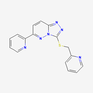 molecular formula C16H12N6S B2801495 2-(3-{[(pyridin-2-yl)methyl]sulfanyl}-[1,2,4]triazolo[4,3-b]pyridazin-6-yl)pyridine CAS No. 894055-09-5