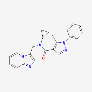molecular formula C22H21N5O B2801523 N-cyclopropyl-N-({imidazo[1,2-a]pyridin-3-yl}methyl)-5-methyl-1-phenyl-1H-pyrazole-4-carboxamide CAS No. 1448128-73-1