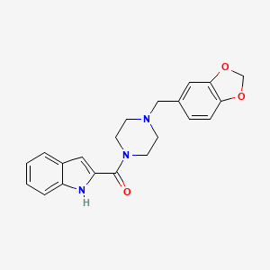 molecular formula C21H21N3O3 B2801613 2-{4-[(2H-1,3-benzodioxol-5-yl)methyl]piperazine-1-carbonyl}-1H-indole CAS No. 921136-82-5