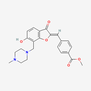 molecular formula C23H24N2O5 B2801619 (Z)-methyl 4-((6-hydroxy-7-((4-methylpiperazin-1-yl)methyl)-3-oxobenzofuran-2(3H)-ylidene)methyl)benzoate CAS No. 869078-35-3