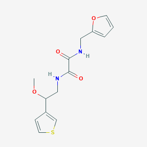 molecular formula C14H16N2O4S B2801624 N'-[(furan-2-yl)methyl]-N-[2-methoxy-2-(thiophen-3-yl)ethyl]ethanediamide CAS No. 1705046-75-8