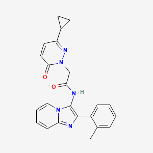 molecular formula C23H21N5O2 B2801633 2-(3-cyclopropyl-6-oxo-1,6-dihydropyridazin-1-yl)-N-[2-(2-methylphenyl)imidazo[1,2-a]pyridin-3-yl]acetamide CAS No. 2034425-33-5