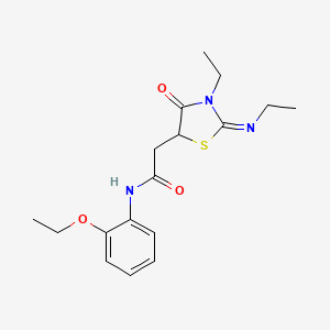 molecular formula C17H23N3O3S B2801639 N-(2-ethoxyphenyl)-2-[(2E)-3-ethyl-2-(ethylimino)-4-oxo-1,3-thiazolidin-5-yl]acetamide CAS No. 1164458-76-7