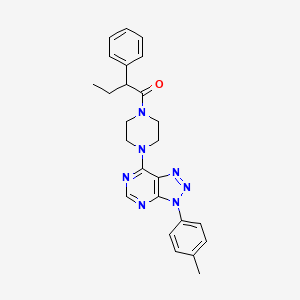 molecular formula C25H27N7O B2801653 1-{4-[3-(4-methylphenyl)-3H-[1,2,3]triazolo[4,5-d]pyrimidin-7-yl]piperazin-1-yl}-2-phenylbutan-1-one CAS No. 923511-80-2