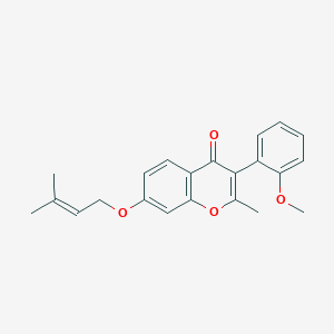 molecular formula C22H22O4 B2801659 3-(2-methoxyphenyl)-2-methyl-7-((3-methylbut-2-en-1-yl)oxy)-4H-chromen-4-one CAS No. 610765-11-2