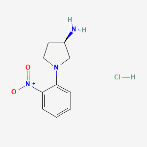 molecular formula C10H14ClN3O2 B2801664 (R)-1-(2-Nitrophenyl)pyrrolidin-3-amine hydrochloride CAS No. 1233860-26-8