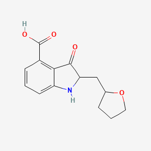 molecular formula C14H15NO4 B2801688 3-Oxo-2-(oxolan-2-ylmethyl)indoline-4-carboxylic acid CAS No. 728024-54-2