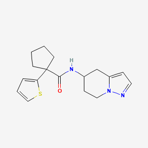 molecular formula C17H21N3OS B2801690 N-(4,5,6,7-tetrahydropyrazolo[1,5-a]pyridin-5-yl)-1-(thiophen-2-yl)cyclopentanecarboxamide CAS No. 2034405-02-0