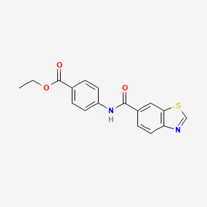 molecular formula C17H14N2O3S B2801704 Ethyl 4-(benzo[d]thiazole-6-carboxamido)benzoate CAS No. 681169-14-2