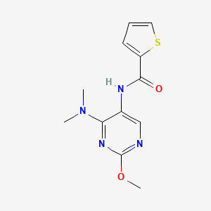 molecular formula C12H14N4O2S B2801705 N-[4-(Dimethylamino)-2-methoxypyrimidin-5-YL]thiophene-2-carboxamide CAS No. 1797083-14-7