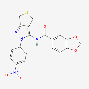 N-(2-(4-nitrophenyl)-4,6-dihydro-2H-thieno[3,4-c]pyrazol-3-yl)benzo[d][1,3]dioxole-5-carboxamide