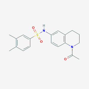 molecular formula C19H22N2O3S B2801731 N-(1-acetyl-1,2,3,4-tetrahydroquinolin-6-yl)-3,4-dimethylbenzene-1-sulfonamide CAS No. 941871-42-7