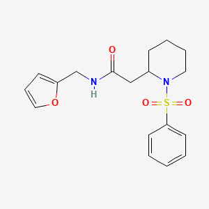 molecular formula C18H22N2O4S B2801737 N-(furan-2-ylmethyl)-2-(1-(phenylsulfonyl)piperidin-2-yl)acetamide CAS No. 1021040-89-0