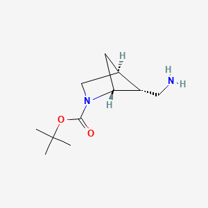 molecular formula C11H20N2O2 B2801746 Tert-butyl (1R,4S,5R)-5-(aminomethyl)-2-azabicyclo[2.1.1]hexane-2-carboxylate CAS No. 1250997-01-3