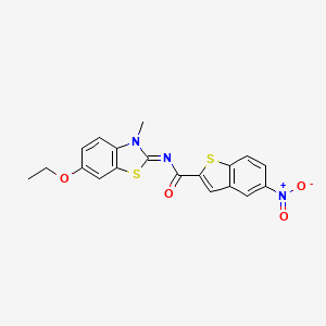 (E)-N-(6-ethoxy-3-methylbenzo[d]thiazol-2(3H)-ylidene)-5-nitrobenzo[b]thiophene-2-carboxamide
