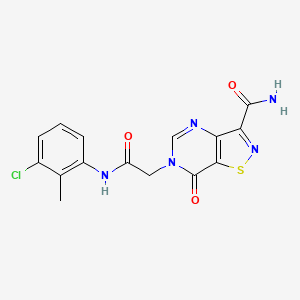 6-{[(3-chloro-2-methylphenyl)carbamoyl]methyl}-7-oxo-6H,7H-[1,2]thiazolo[4,5-d]pyrimidine-3-carboxamide
