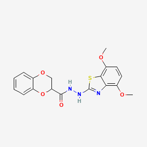 B2801766 N'-(4,7-dimethoxybenzo[d]thiazol-2-yl)-2,3-dihydrobenzo[b][1,4]dioxine-2-carbohydrazide CAS No. 851988-13-1