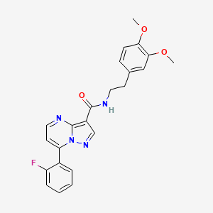 molecular formula C23H21FN4O3 B2801772 N-[2-(3,4-dimethoxyphenyl)ethyl]-7-(2-fluorophenyl)pyrazolo[1,5-a]pyrimidine-3-carboxamide CAS No. 1048561-40-5