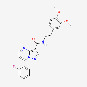 B2801772 N~3~-(3,4-dimethoxyphenethyl)-7-(2-fluorophenyl)pyrazolo[1,5-a]pyrimidine-3-carboxamide CAS No. 1048561-40-5