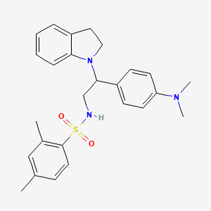 molecular formula C26H31N3O2S B2801777 N-(2-(4-(dimethylamino)phenyl)-2-(indolin-1-yl)ethyl)-2,4-dimethylbenzenesulfonamide CAS No. 1171151-69-1