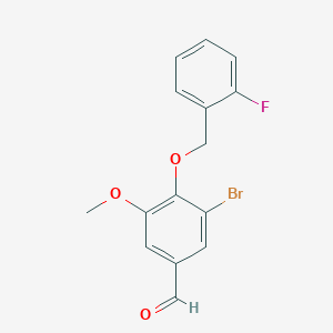 3-Bromo-4-[(2-fluorobenzyl)oxy]-5-methoxybenzaldehyde