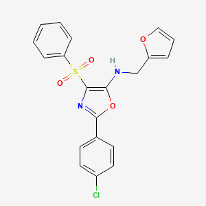 2-(4-chlorophenyl)-N-(furan-2-ylmethyl)-4-(phenylsulfonyl)oxazol-5-amine