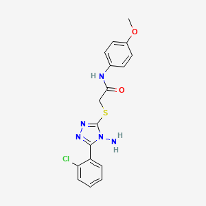 molecular formula C17H16ClN5O2S B2801807 2-{[4-amino-5-(2-chlorophenyl)-4H-1,2,4-triazol-3-yl]sulfanyl}-N-(4-methoxyphenyl)acetamide CAS No. 880802-39-1
