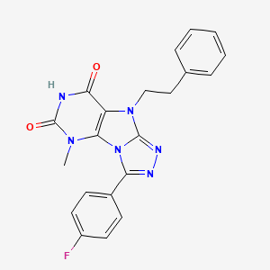 3-(4-fluorophenyl)-5-methyl-9-phenethyl-5H-[1,2,4]triazolo[4,3-e]purine-6,8(7H,9H)-dione