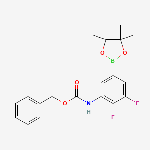 molecular formula C20H22BF2NO4 B2801818 Benzyl N-[2,3-difluoro-5-(tetramethyl-1,3,2-dioxaborolan-2-yl)phenyl]carbamate CAS No. 2377607-45-7