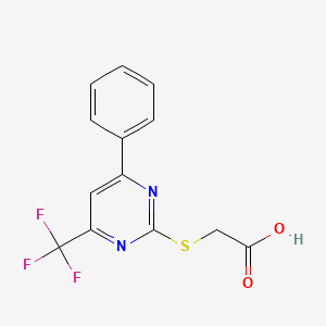 molecular formula C13H9F3N2O2S B2801819 {[4-Phenyl-6-(trifluoromethyl)pyrimidin-2-yl]-thio}acetic acid CAS No. 506418-83-3