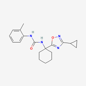 molecular formula C19H24N4O2 B2801821 N-[1-(3-cyclopropyl-1,2,4-oxadiazol-5-yl)cyclohexyl]-N'-(2-methylphenyl)urea CAS No. 1396681-04-1