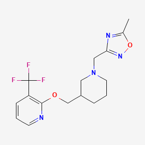 5-Methyl-3-[[3-[[3-(trifluoromethyl)pyridin-2-yl]oxymethyl]piperidin-1-yl]methyl]-1,2,4-oxadiazole