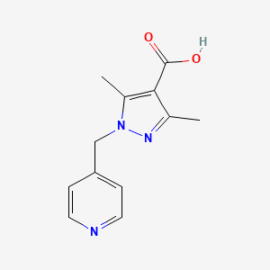 molecular formula C12H13N3O2 B2801824 3,5-Dimethyl-1-(pyridin-4-ylmethyl)-1H-pyrazole-4-carboxylic acid CAS No. 1153371-63-1