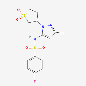 N-(1-(1,1-dioxidotetrahydrothiophen-3-yl)-3-methyl-1H-pyrazol-5-yl)-4-fluorobenzenesulfonamide