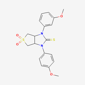 1-(3-methoxyphenyl)-3-(4-methoxyphenyl)tetrahydro-1H-thieno[3,4-d]imidazole-2(3H)-thione 5,5-dioxide