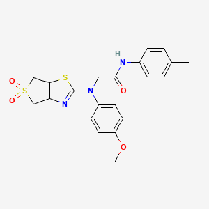 2-((5,5-dioxido-3a,4,6,6a-tetrahydrothieno[3,4-d]thiazol-2-yl)(4-methoxyphenyl)amino)-N-(p-tolyl)acetamide