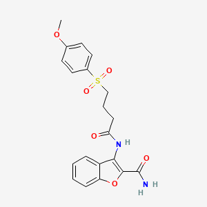 3-(4-((4-Methoxyphenyl)sulfonyl)butanamido)benzofuran-2-carboxamide