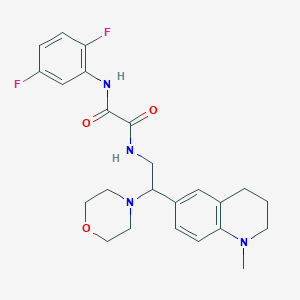 molecular formula C24H28F2N4O3 B2801857 N-(2,5-difluorophenyl)-N'-[2-(1-methyl-1,2,3,4-tetrahydroquinolin-6-yl)-2-(morpholin-4-yl)ethyl]ethanediamide CAS No. 922120-35-2