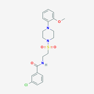 molecular formula C20H24ClN3O4S B2801859 3-chloro-N-(2-((4-(2-methoxyphenyl)piperazin-1-yl)sulfonyl)ethyl)benzamide CAS No. 897611-12-0