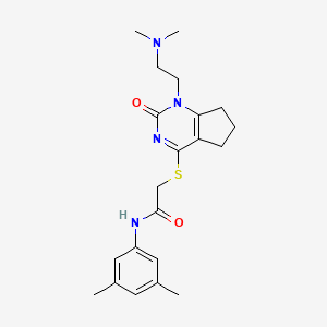 molecular formula C21H28N4O2S B2801864 2-((1-(2-(dimethylamino)ethyl)-2-oxo-2,5,6,7-tetrahydro-1H-cyclopenta[d]pyrimidin-4-yl)thio)-N-(3,5-dimethylphenyl)acetamide CAS No. 932961-54-1