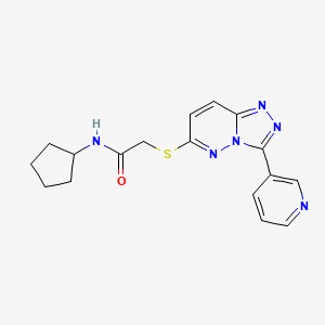 molecular formula C17H18N6OS B2801866 N-cyclopentyl-2-((3-(pyridin-3-yl)-[1,2,4]triazolo[4,3-b]pyridazin-6-yl)thio)acetamide CAS No. 868968-90-5