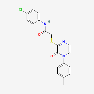 molecular formula C19H16ClN3O2S B2801867 N-(4-chlorophenyl)-2-{[4-(4-methylphenyl)-3-oxo-3,4-dihydropyrazin-2-yl]sulfanyl}acetamide CAS No. 941888-32-0