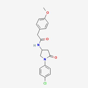 molecular formula C19H19ClN2O3 B2801869 N-[1-(4-chlorophenyl)-5-oxopyrrolidin-3-yl]-2-(4-methoxyphenyl)acetamide CAS No. 896301-35-2