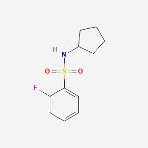 molecular formula C11H14FNO2S B2801878 N-cyclopentyl-2-fluorobenzenesulfonamide CAS No. 1090446-38-0