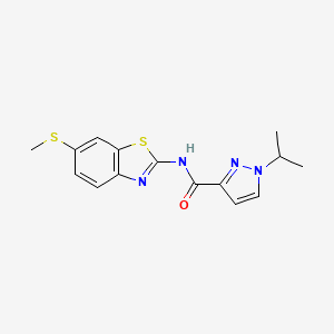 molecular formula C15H16N4OS2 B2801879 1-isopropyl-N-(6-(methylthio)benzo[d]thiazol-2-yl)-1H-pyrazole-3-carboxamide CAS No. 1203345-67-8